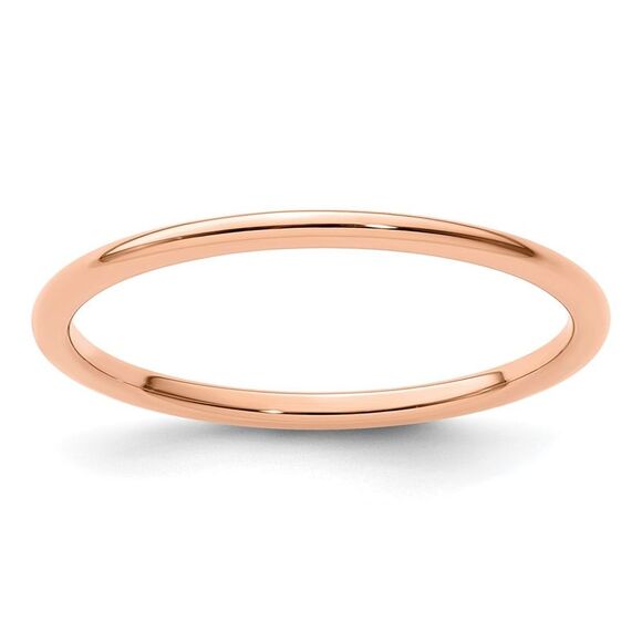 Kazi Luxury 14K Rose Gold 1.2mm Half Round Polished Stackable Band Size 6.5